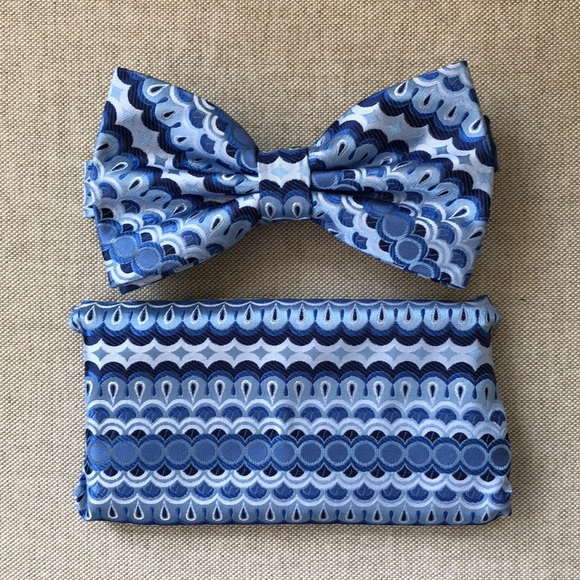 BOWS to MEN! Stacy Adams Bow Tie and Pocket Square Set - Picture 2 of 5